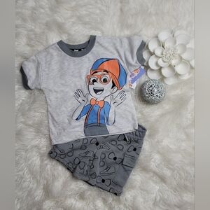 Blippi Toddler Boys Short Sleeve T-Shirt and Shorts Set, 2-Piece